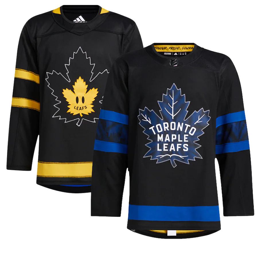 Men Toronto Maple Leafs adidas Black Authentic Alternate Blank NHL Jersey->toronto maple leafs->NHL Jersey